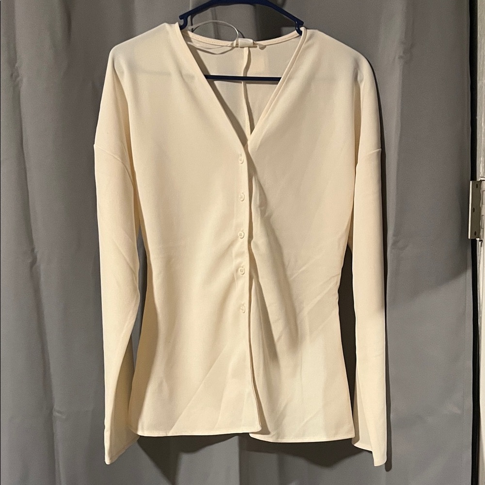H&M Cream Button-Down Women's Shirt